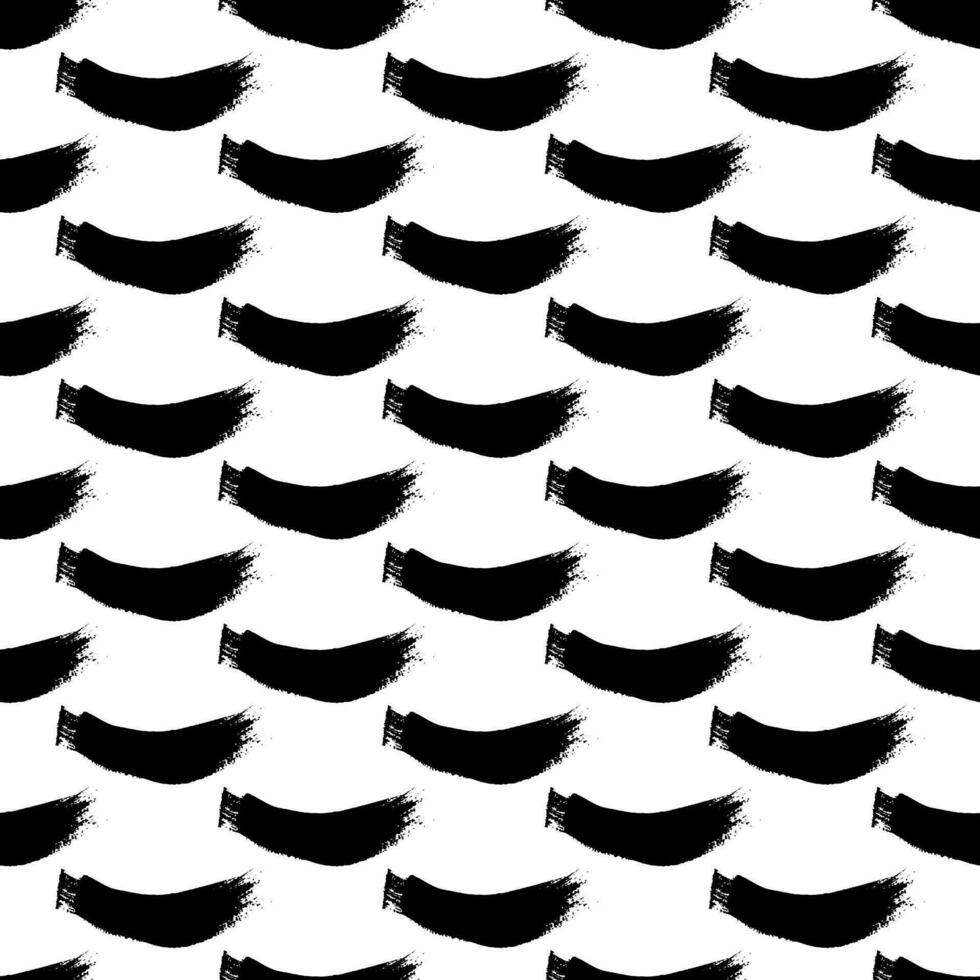 Seamless pattern with black brushstrokes vector