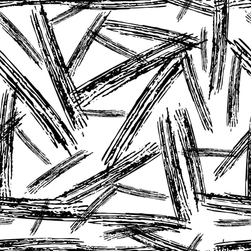 Seamless pattern with black pencil brushstrokes vector