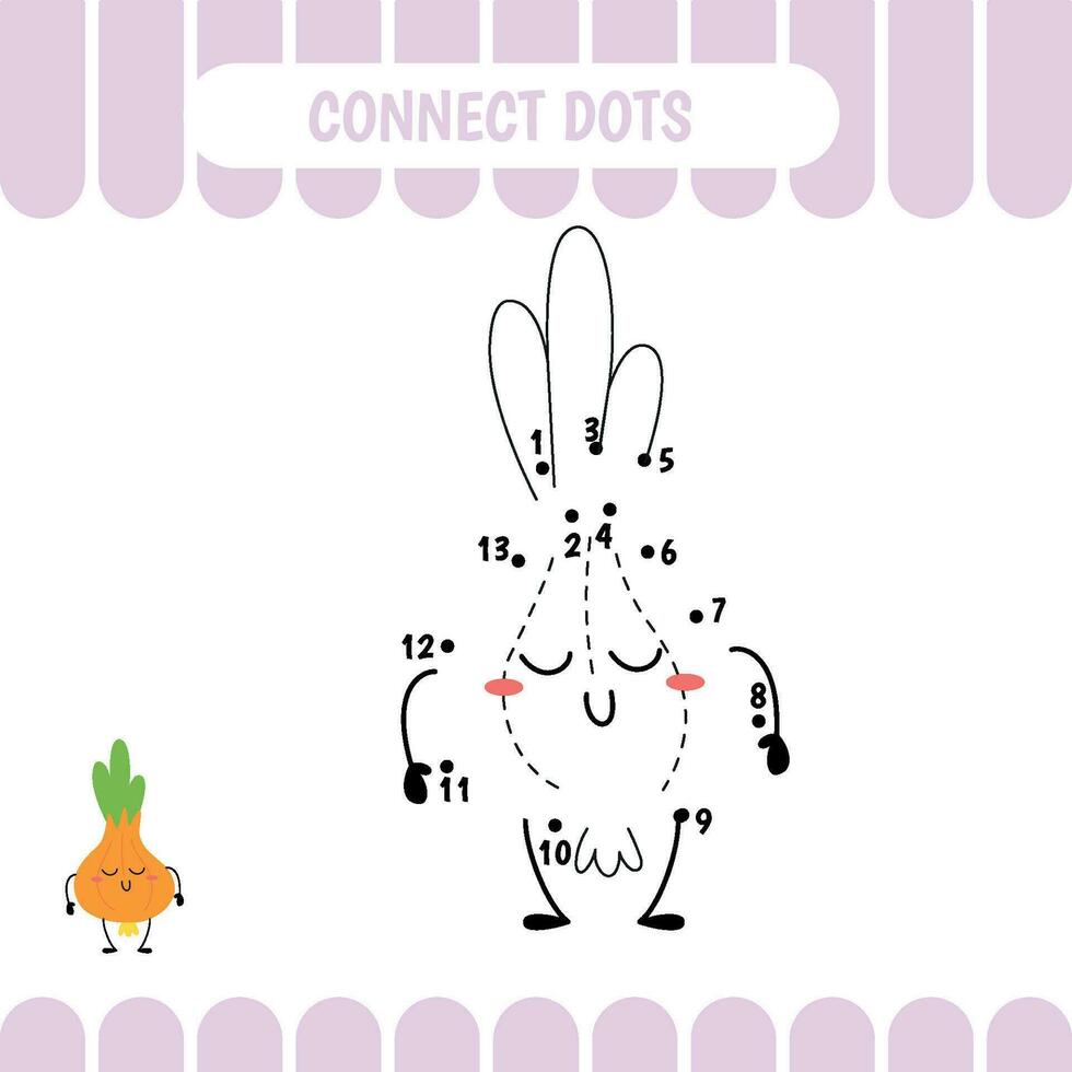 Dot to dot game. Onion vector