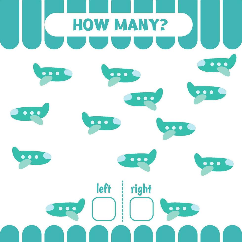 How many planes go to the left and to the right. vector