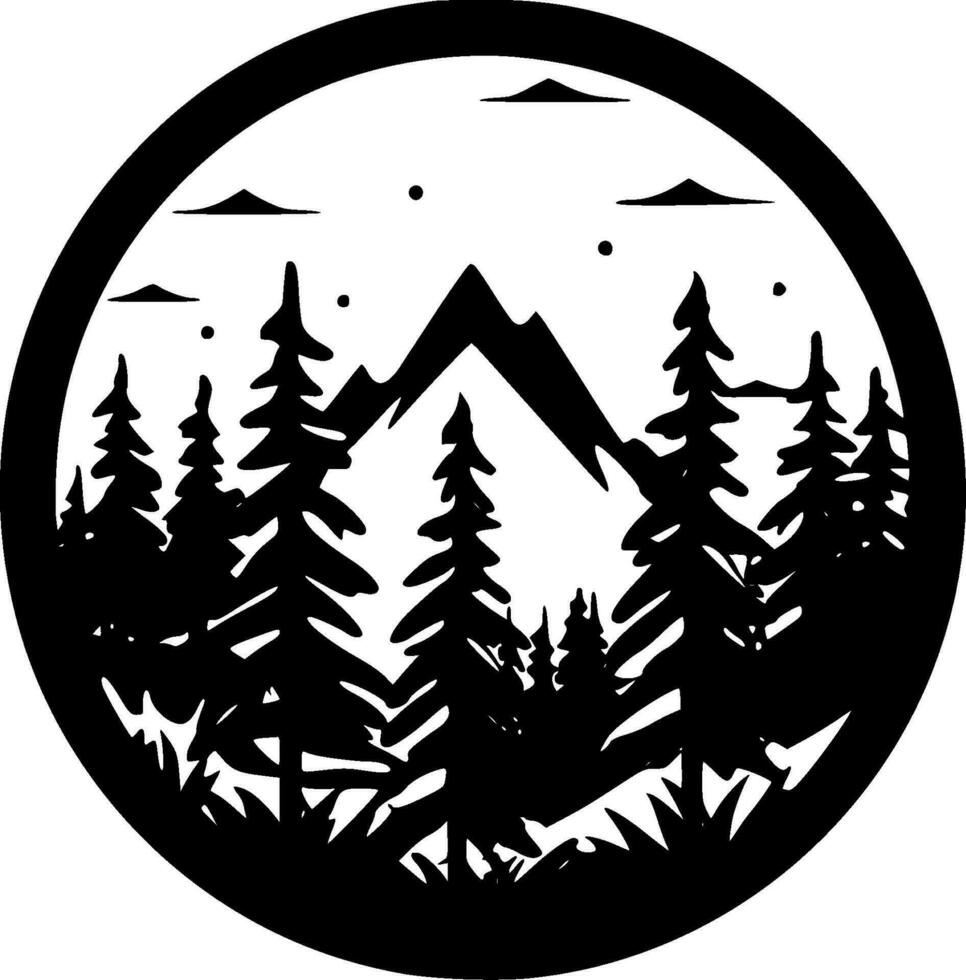 Forest, Minimalist and Simple Silhouette - Vector illustration