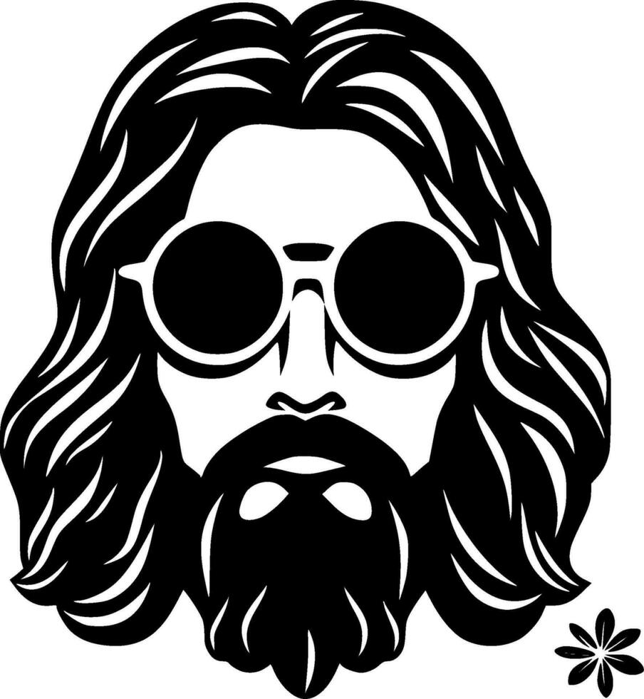 Hippie, Minimalist and Simple Silhouette - Vector illustration