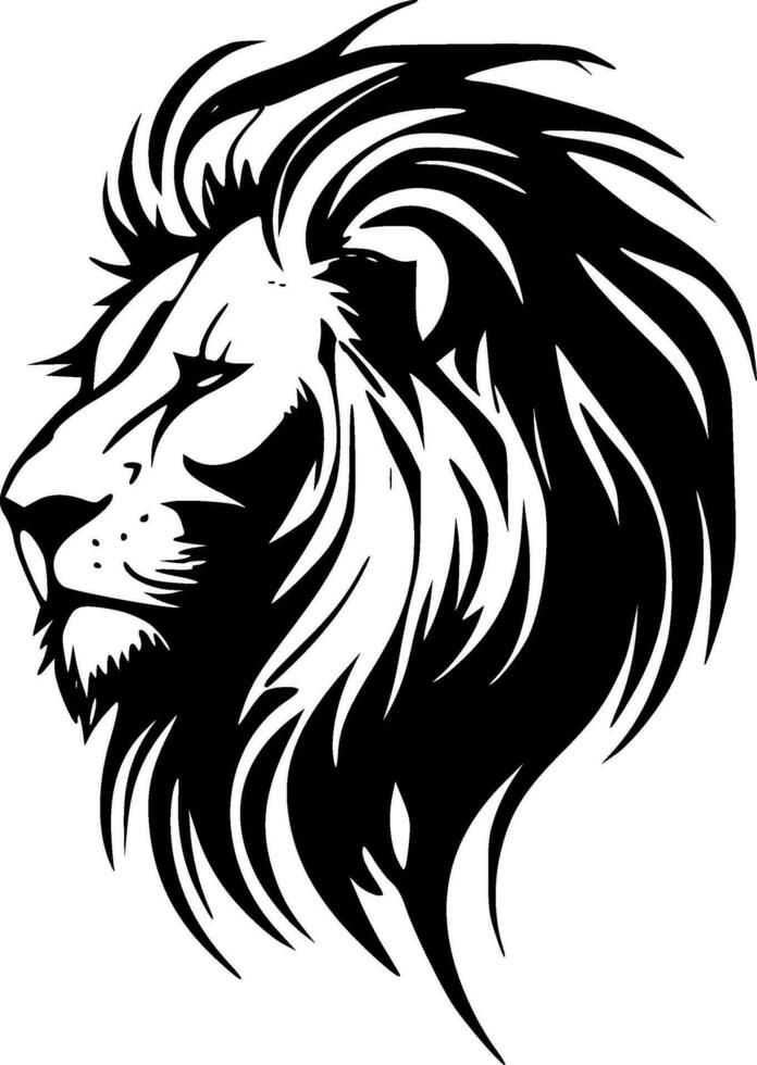 Lion - Black and White Isolated Icon - Vector illustration