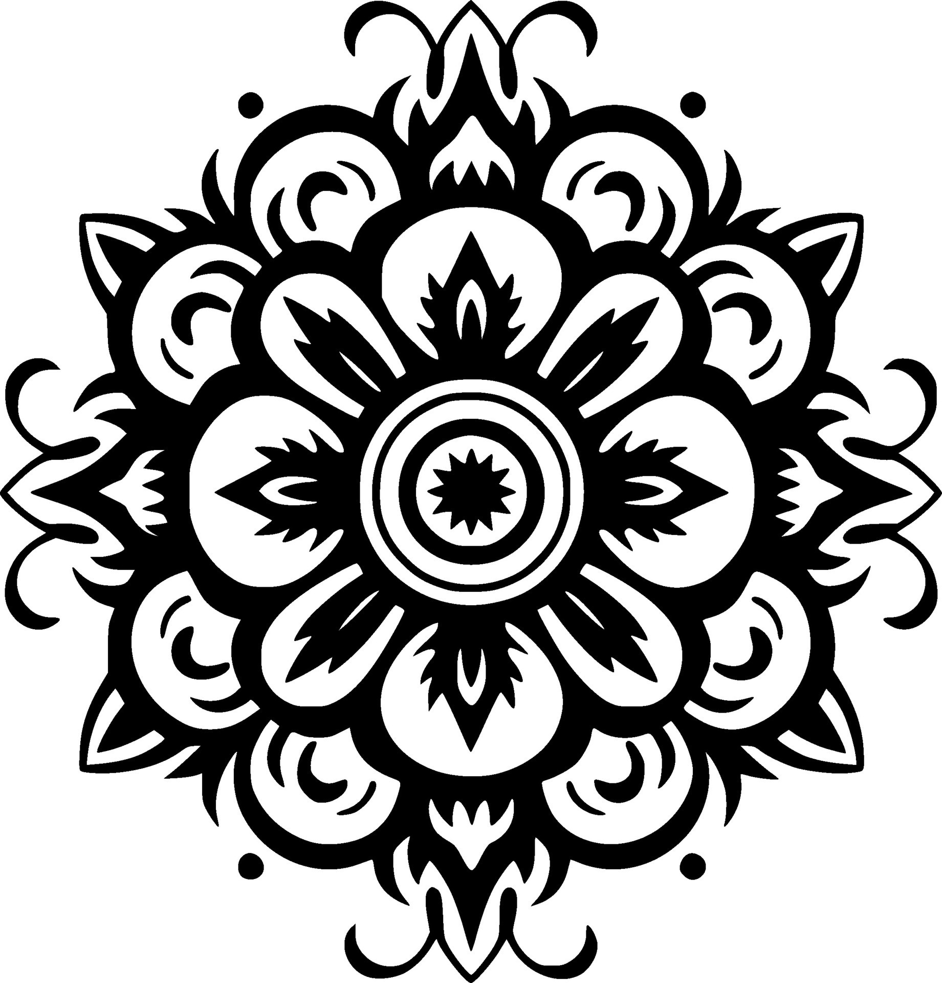 Mandala, Black and White Vector illustration 27207465 Vector Art at
