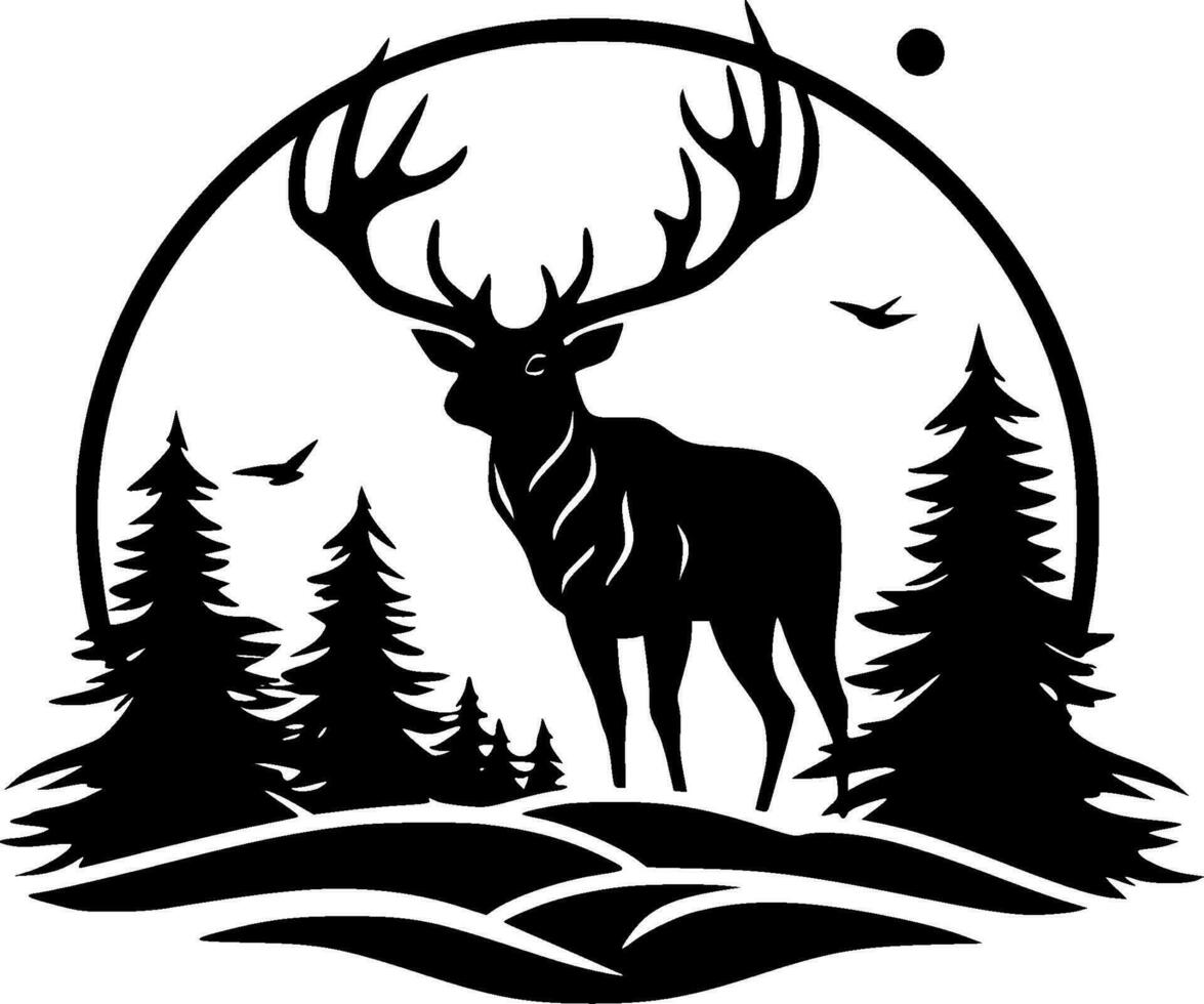Dear, Black and White Vector illustration