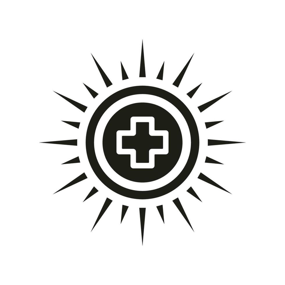 UV Protection Silhouette Icon. Use Sunscreen for Skin Health Glyph Pictogram. Healthcare and Skin Protect Symbol. Medical Cream Sign for Block Ultraviolet Rays. Isolated Vector Illustration.
