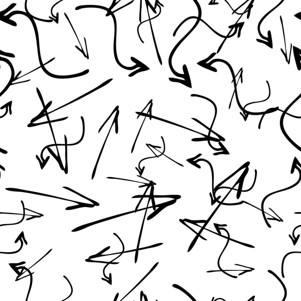 Seamless pattern with doodle arrows vector