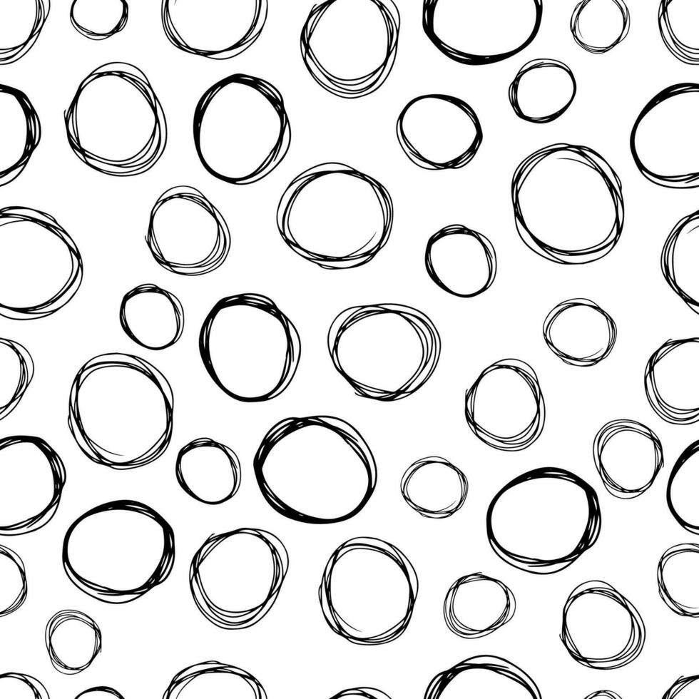 Seamless pattern with sketch circles shape vector