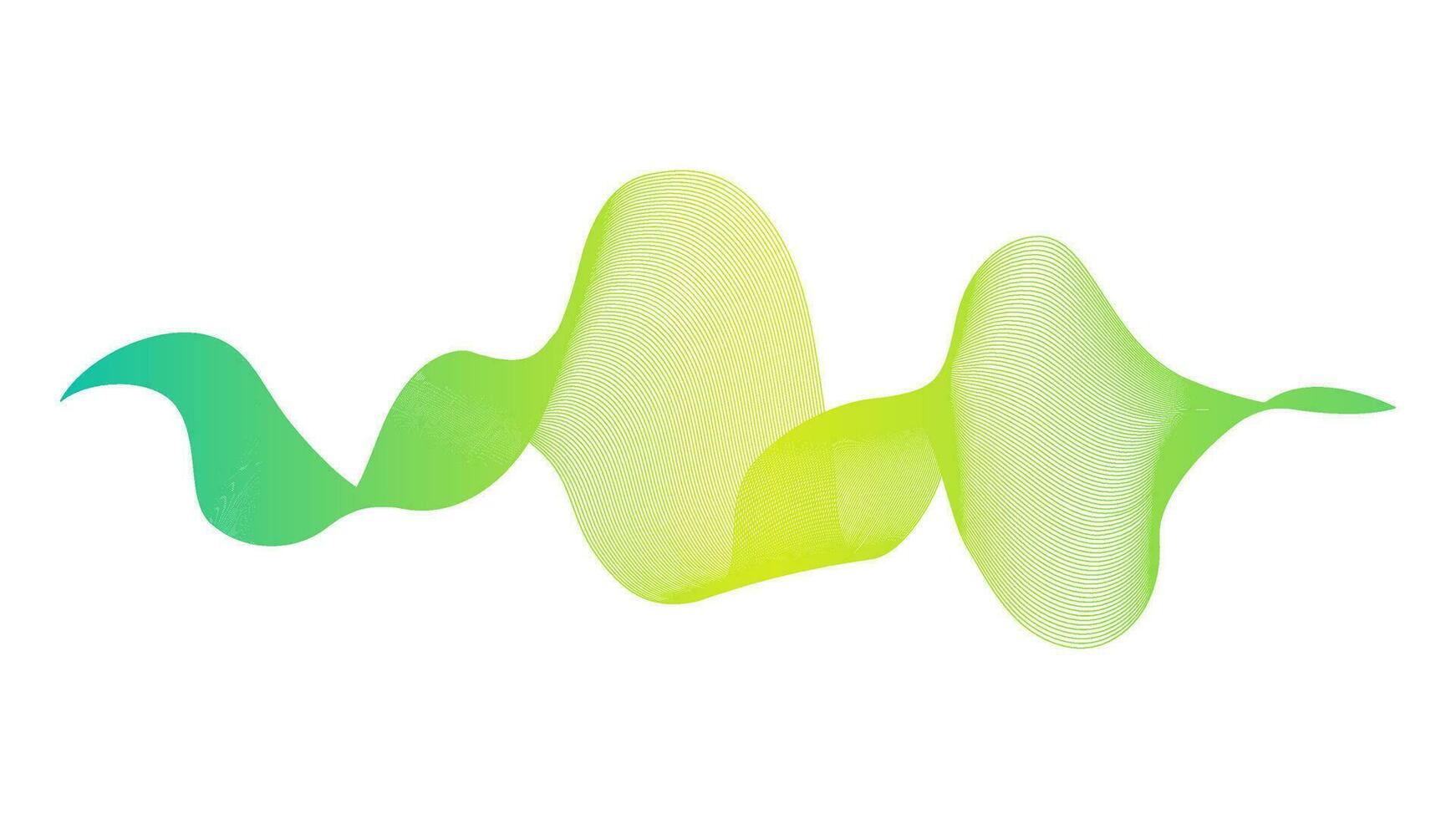 Abstract backdrop with green wave gradient lines on white background. Modern technology background, wave design. Vector illustration