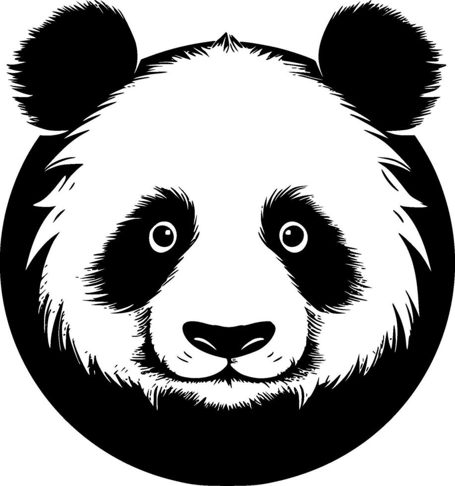 panda - minimalista y plano logo - vector ilustración