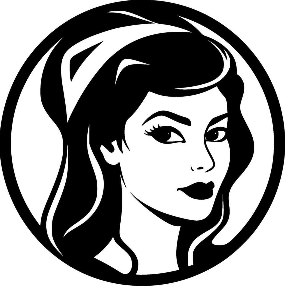 Nurse - Black and White Isolated Icon - Vector illustration