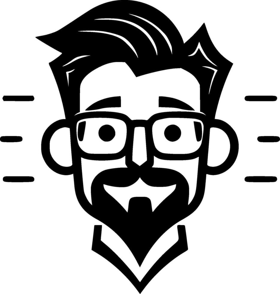 Teacher, Black and White Vector illustration