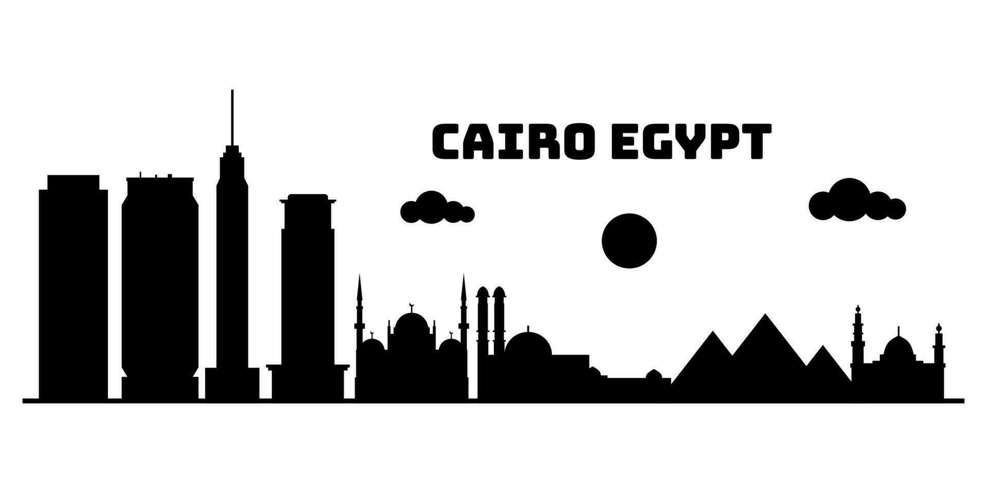 El Cairo Egipto paisaje urbano horizonte bosquejo ilustración vector. vector