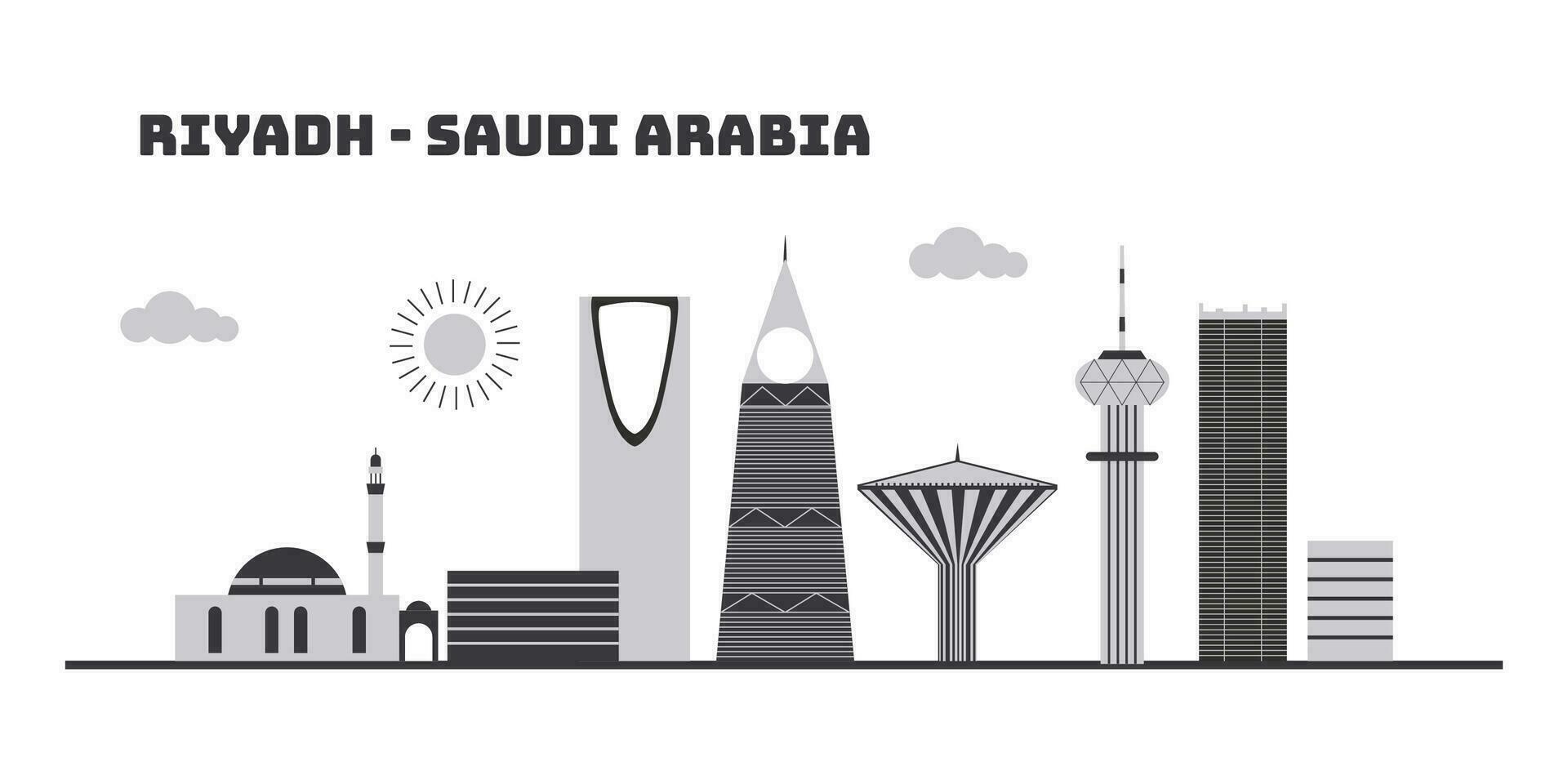 Riyadh saudi arabia cityscape skyline sketch illustration vector. vector