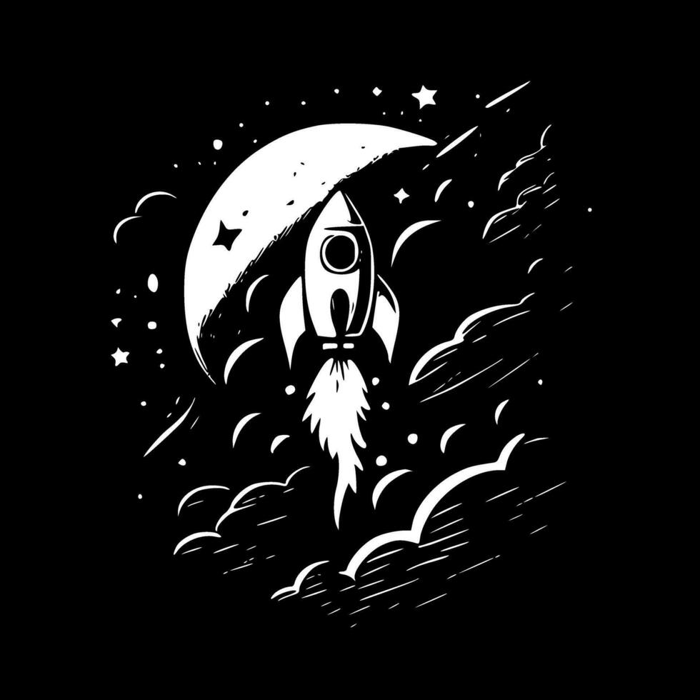 Space, Black and White Vector illustration