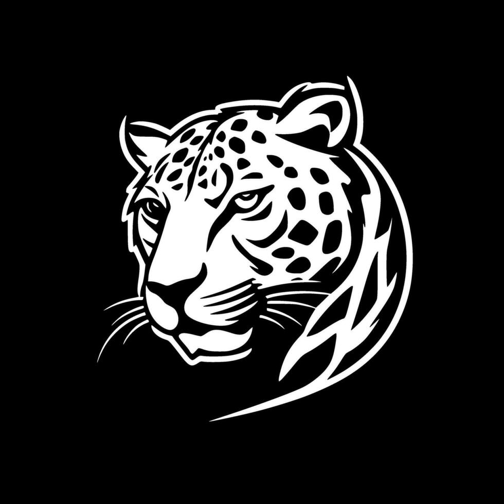 leopardo, negro y blanco vector ilustración