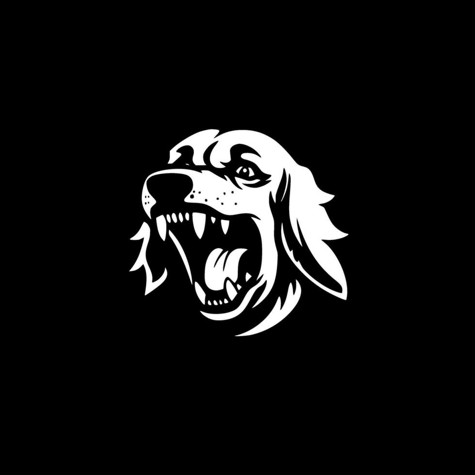 Dog, Black and White Vector illustration