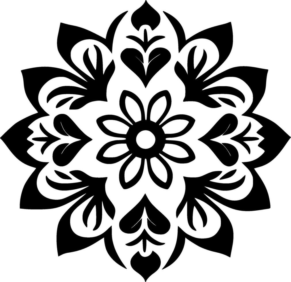 Mandala, Minimalist and Simple Silhouette - Vector illustration