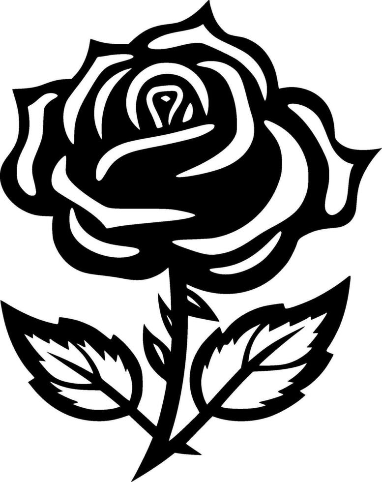Rose, Minimalist and Simple Silhouette - Vector illustration
