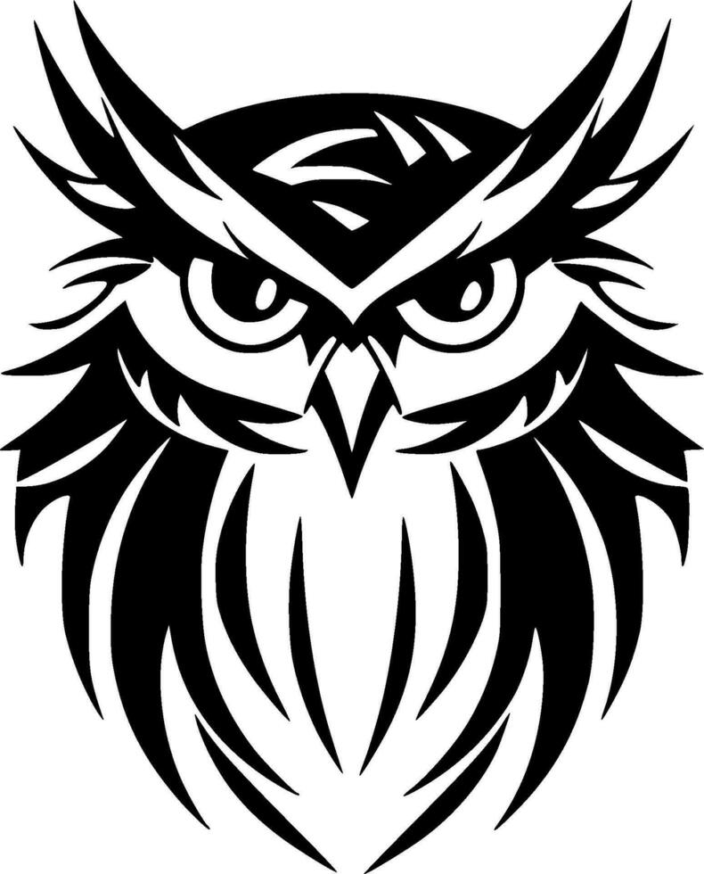 Owl - Black and White Isolated Icon - Vector illustration