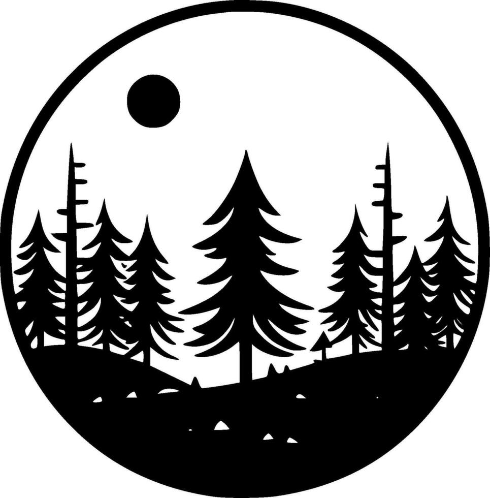 Forest, Black and White Vector illustration 27207726 Vector Art at Vecteezy