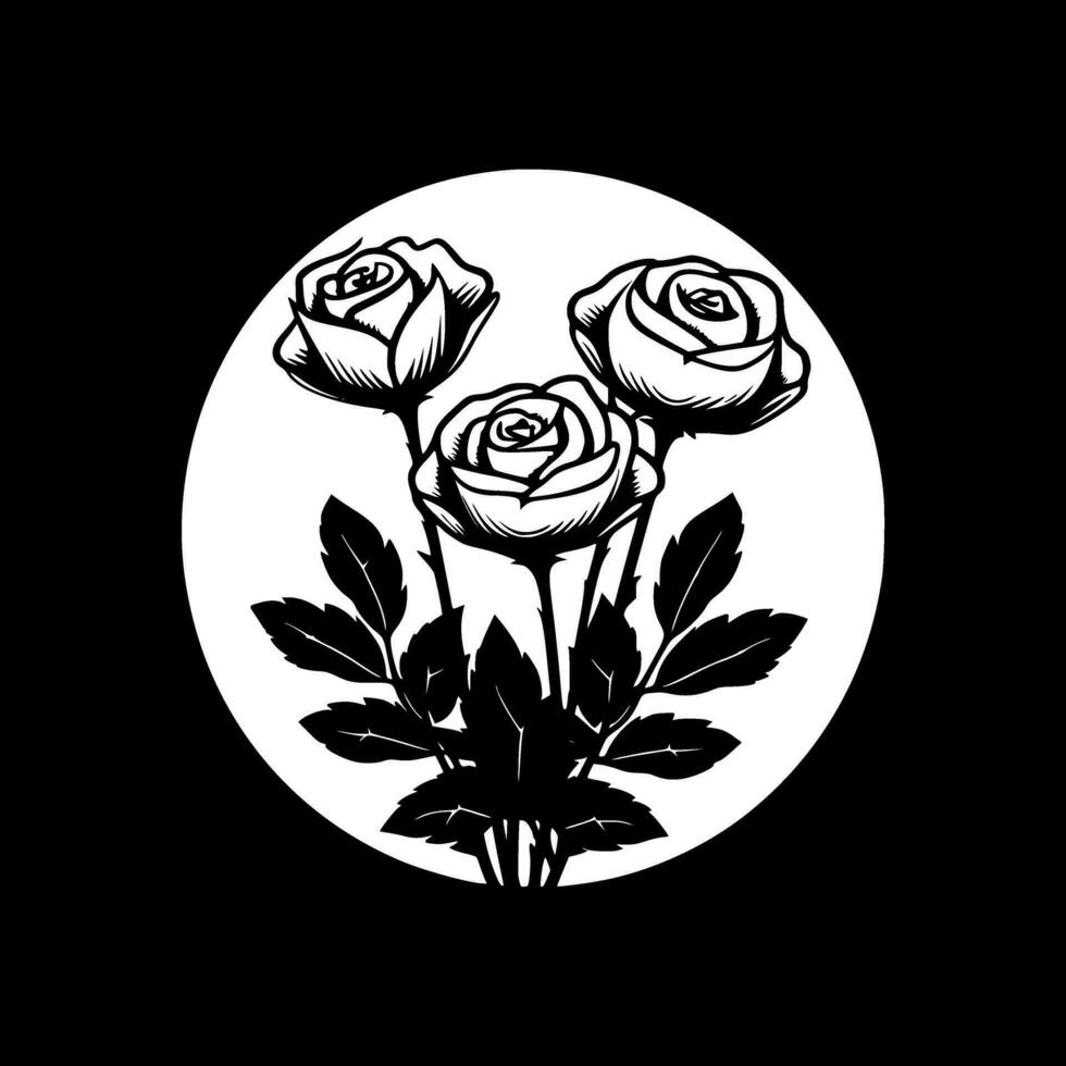 rosas, negro y blanco vector ilustración