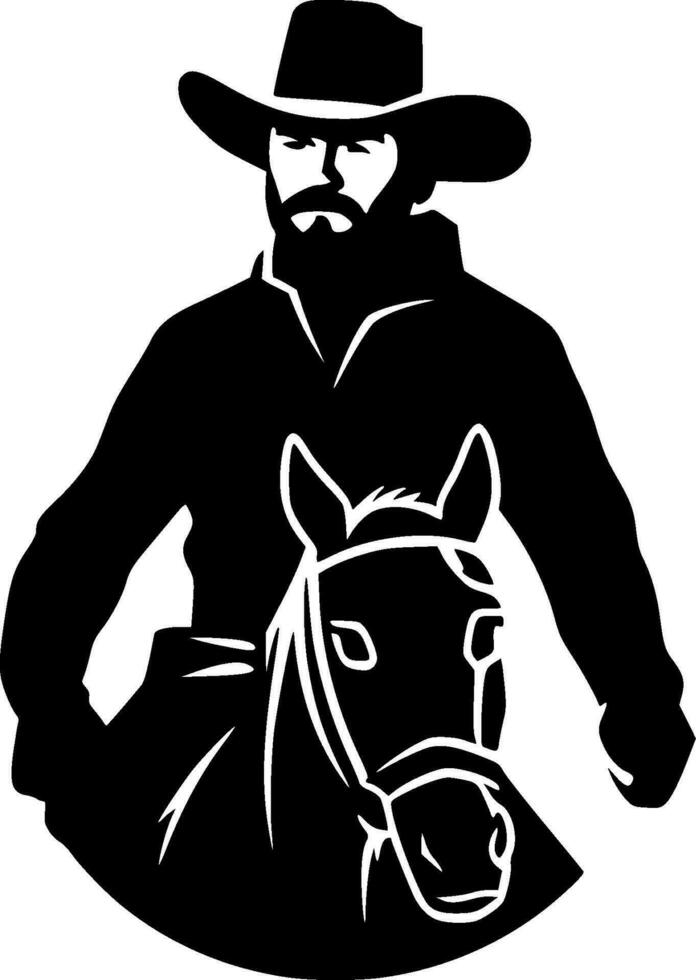 Cowboy, Minimalist and Simple Silhouette - Vector illustration