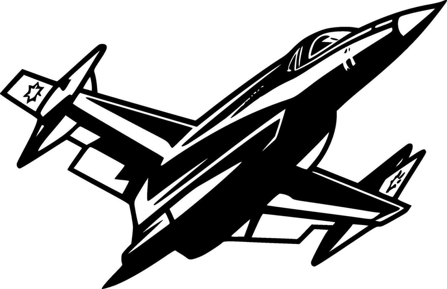 Fighter Jet - Minimalist and Flat Logo - Vector illustration