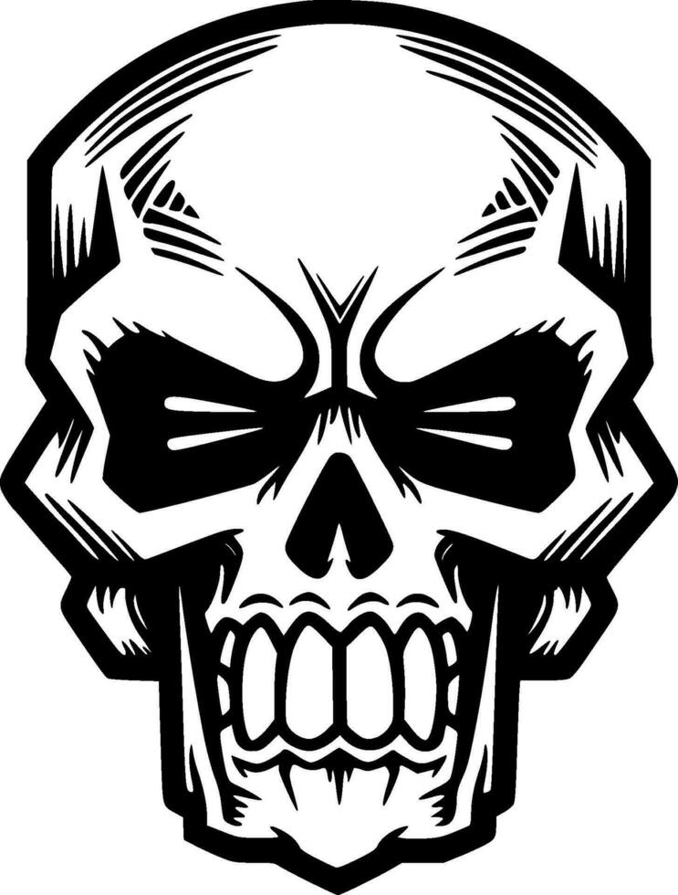 Skull, Black and White Vector illustration