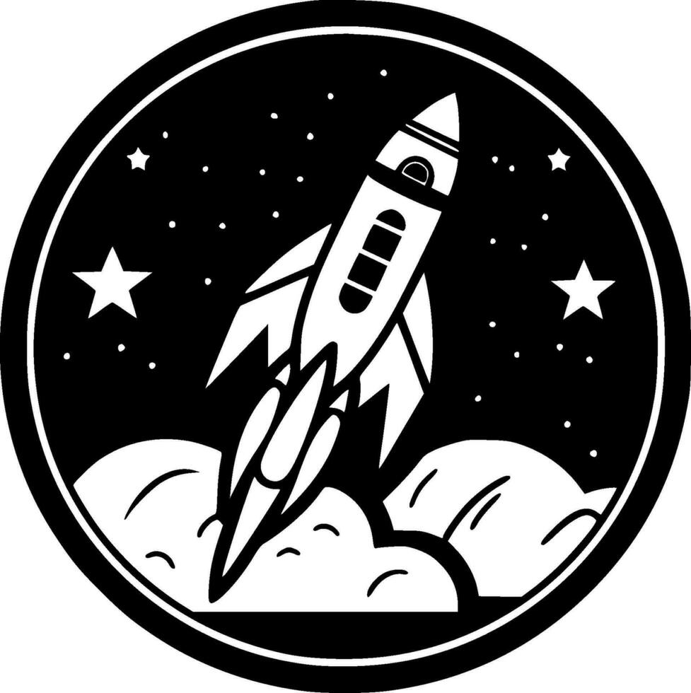 Rocket - Minimalist and Flat Logo - Vector illustration