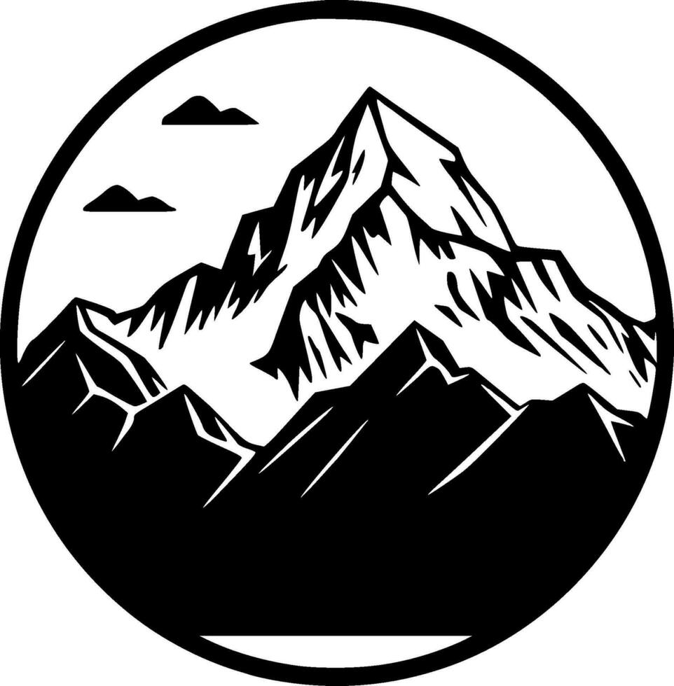 Mountain, Black and White Vector illustration
