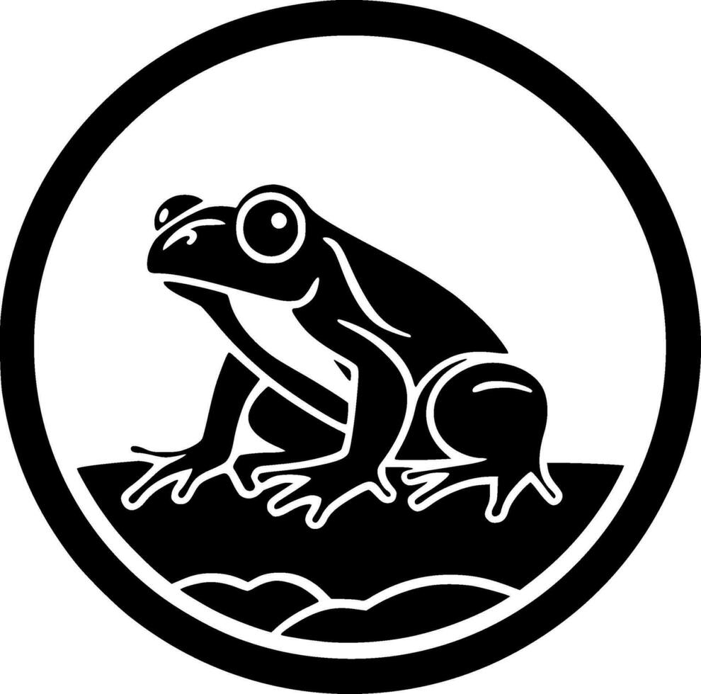 Frog, Minimalist and Simple Silhouette - Vector illustration