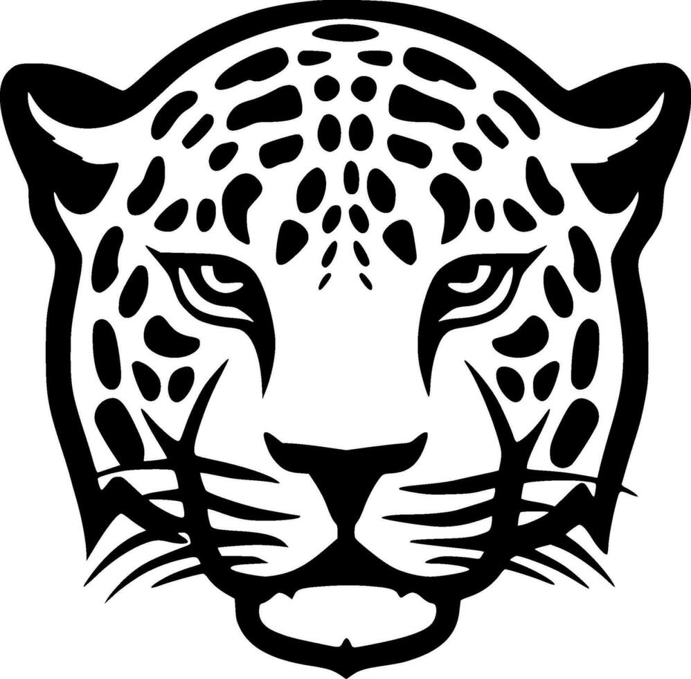 Leopard, Black and White Vector illustration