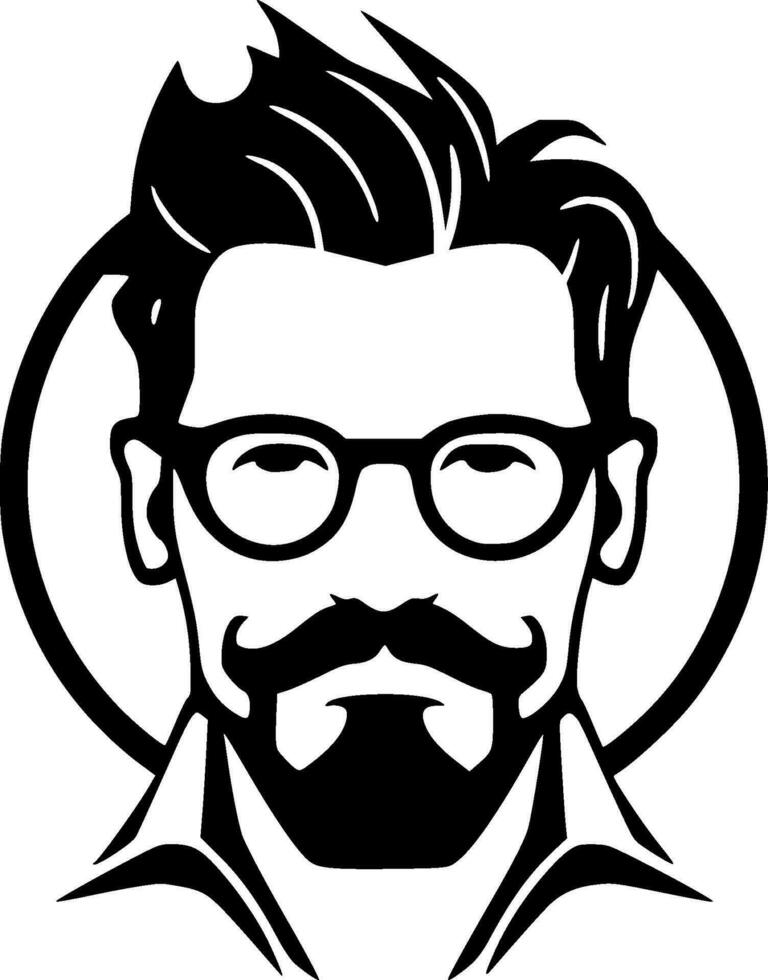 Teacher, Black and White Vector illustration