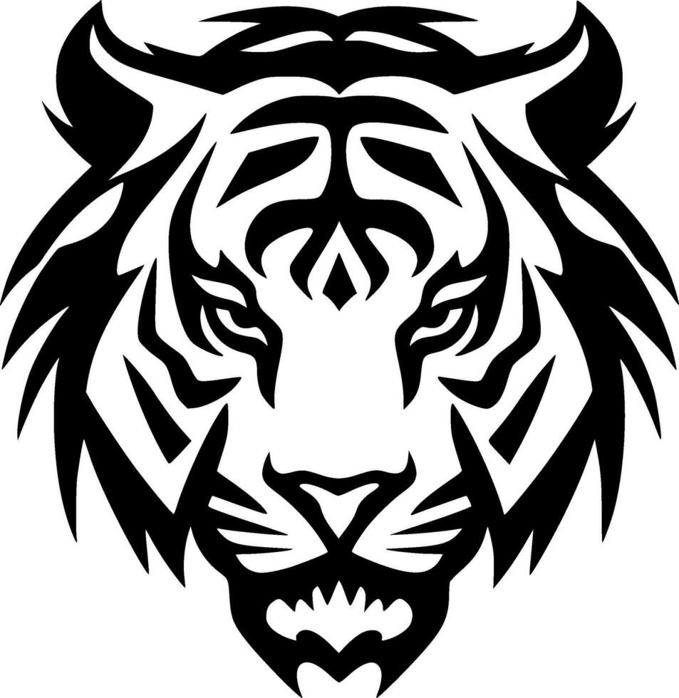 Tiger, Minimalist and Simple Silhouette - Vector illustration