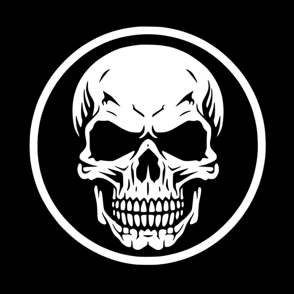 Skull - Black and White Isolated Icon - Vector illustration