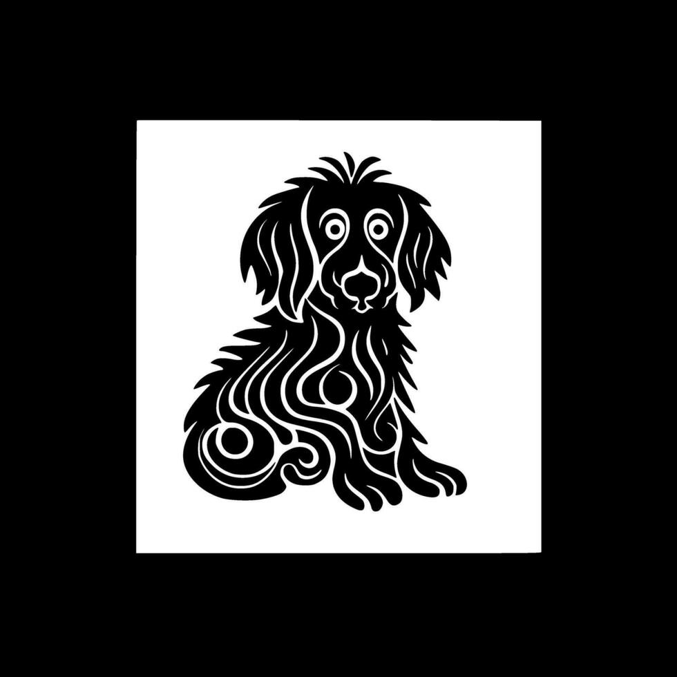 perro, negro y blanco vector ilustración