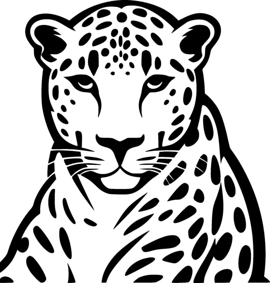 leopardo, minimalista y sencillo silueta - vector ilustración