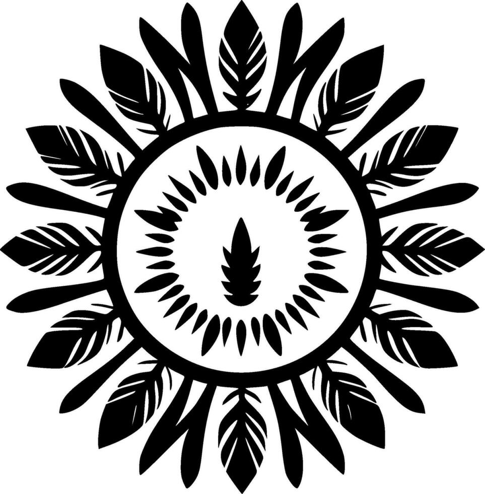 boho - negro y blanco aislado icono - vector ilustración