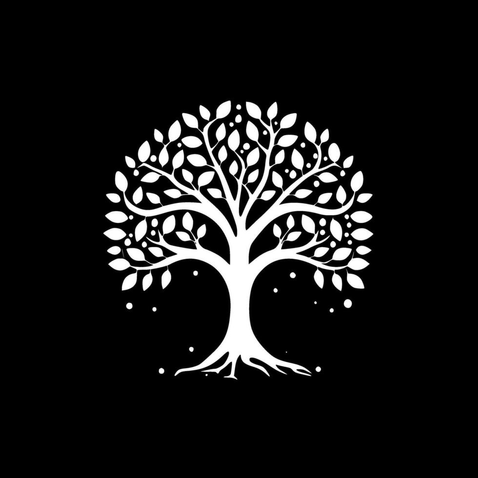 Tree - Black and White Isolated Icon - Vector illustration