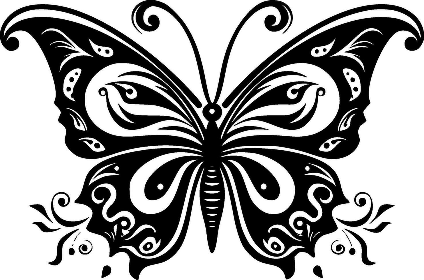 Butterfly, Minimalist and Simple Silhouette - Vector illustration