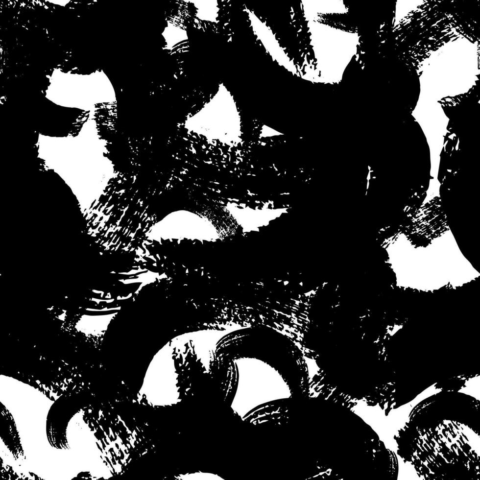 Seamless pattern with black brushstrokes vector