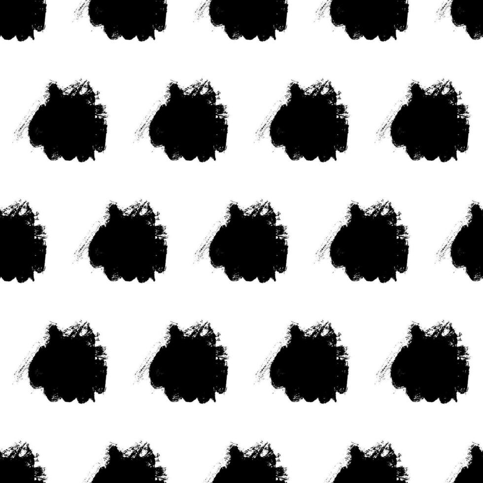 Seamless pattern with black brushstrokes vector