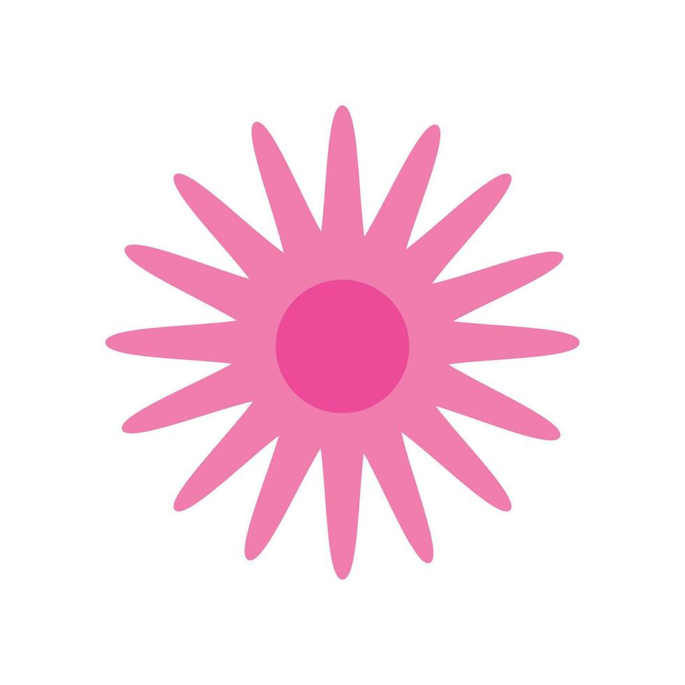 funny bright modern hippie flower vector illustration