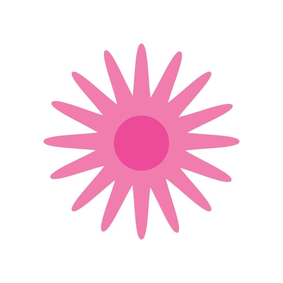 funny bright modern hippie flower vector illustration