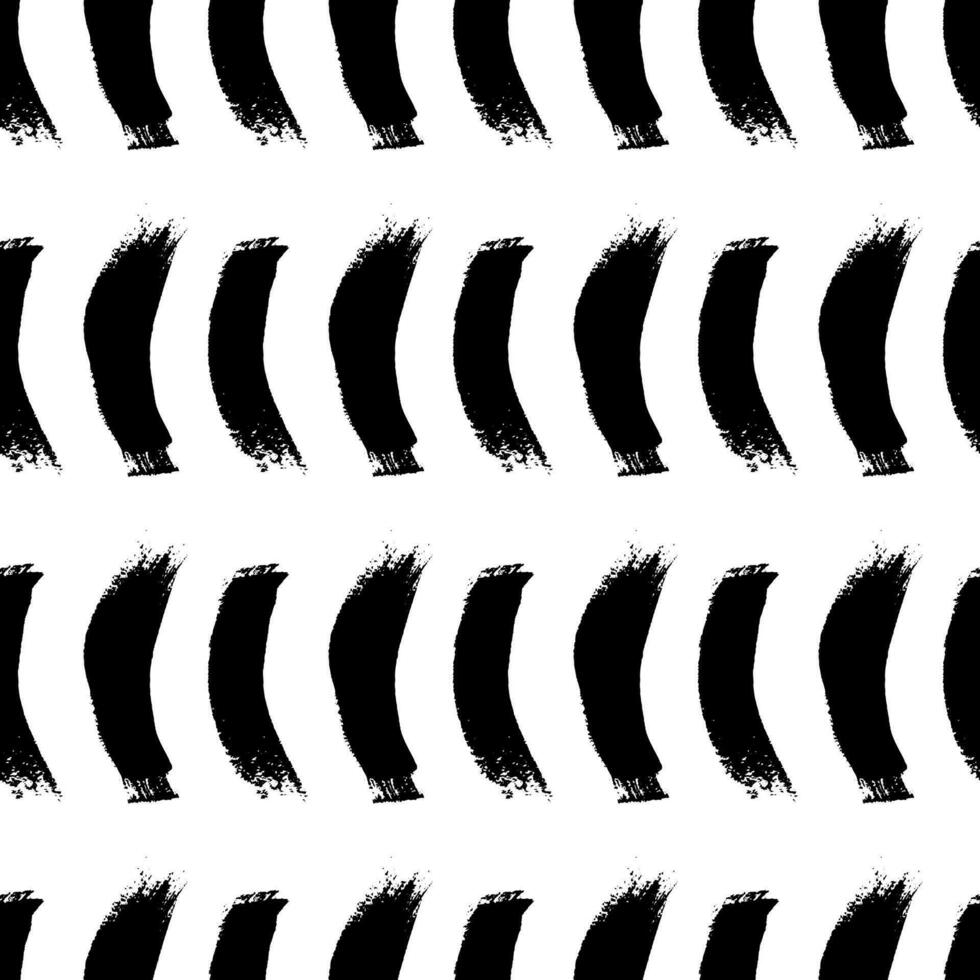 Seamless pattern with black brushstrokes vector