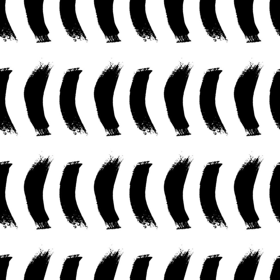 Seamless pattern with black brushstrokes vector