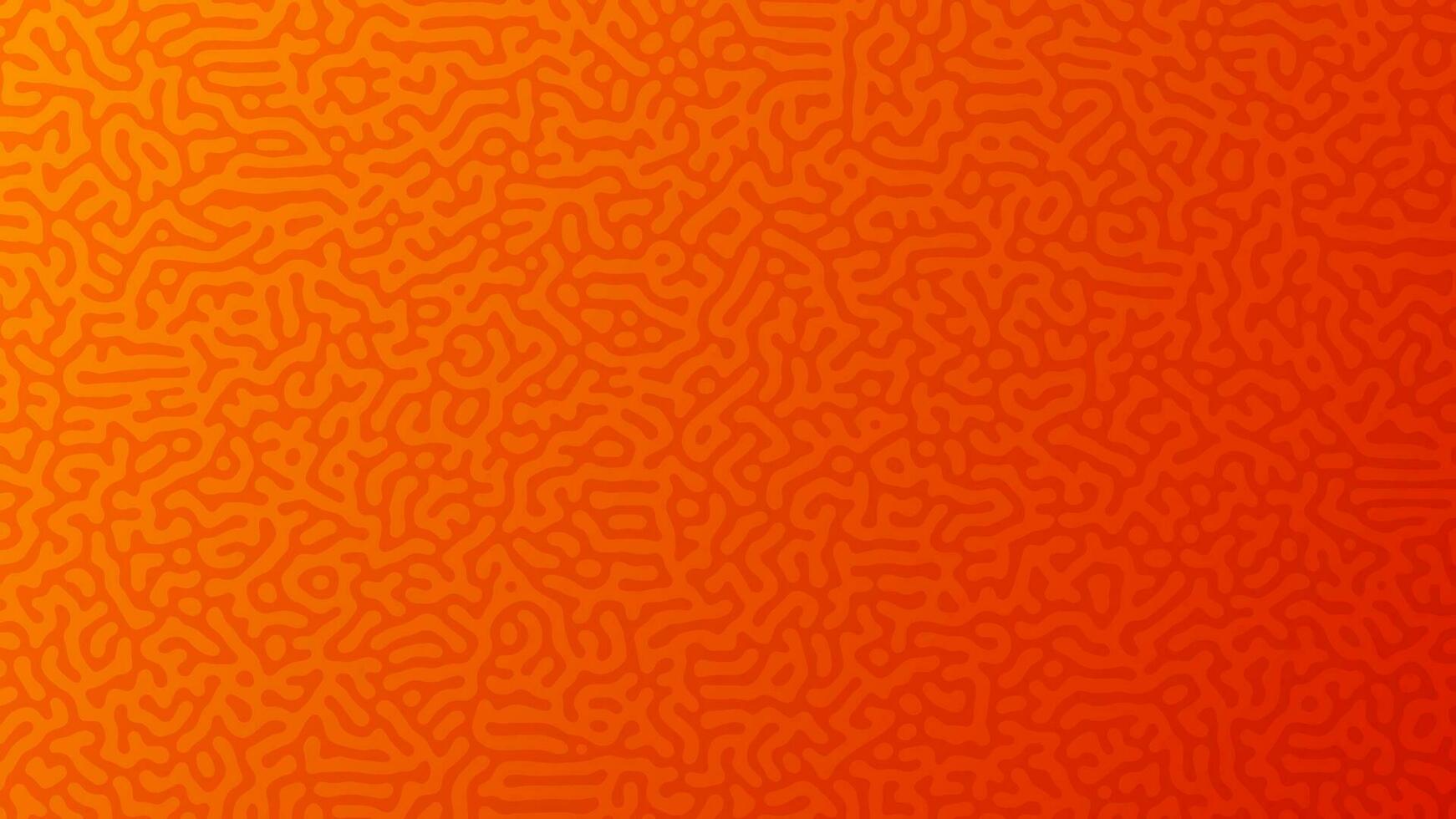 Orange Turing reaction gradient background. Abstract diffusion pattern with chaotic shapes. Vector illustration.