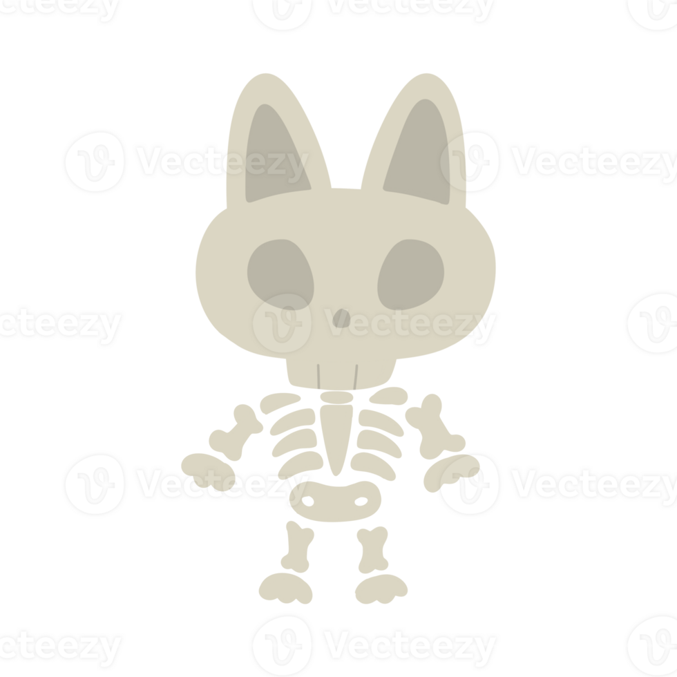 Cat skull skeleton halloween decoration png