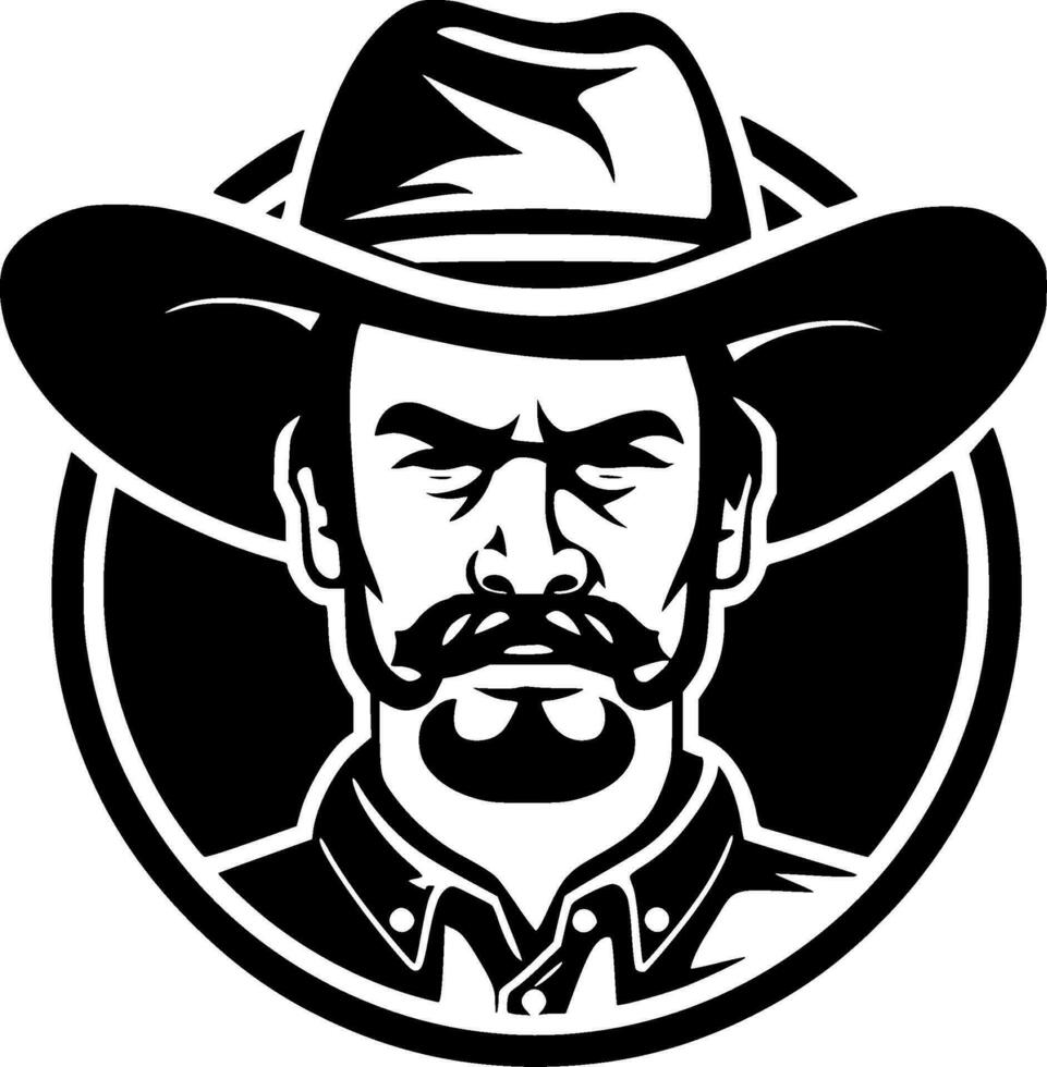 Western - Black and White Isolated Icon - Vector illustration